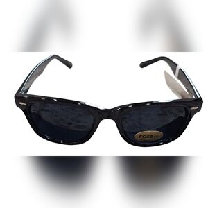 Fossil Women's Black Gloss Wayfarer Sunglasses. New!